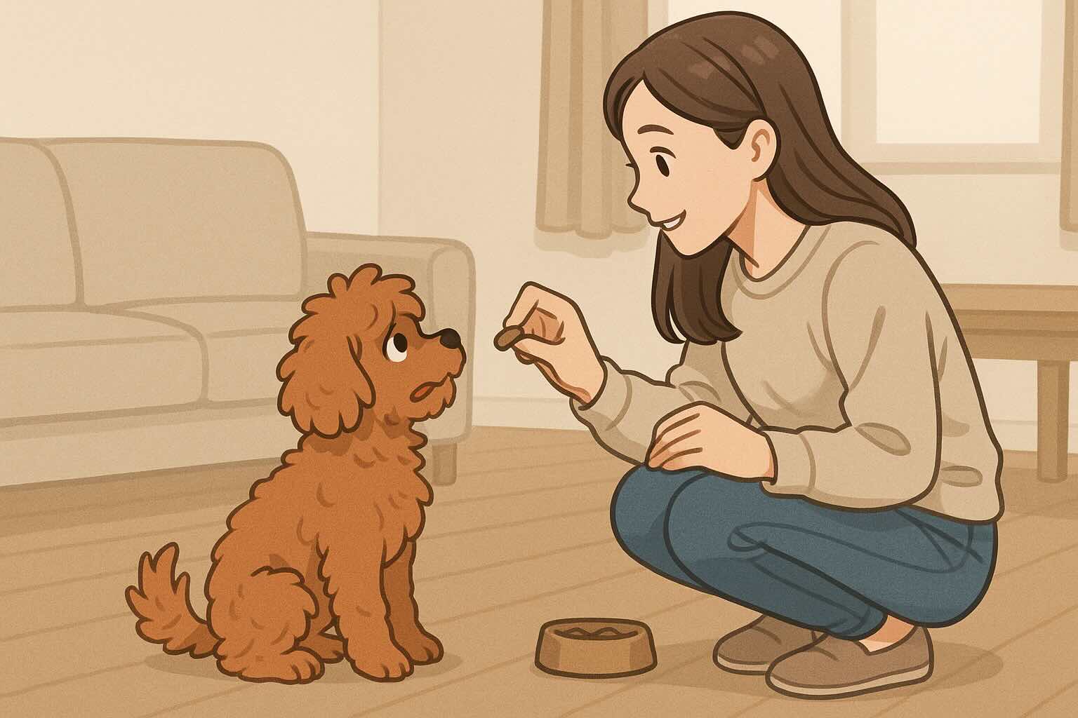 「おすわり」の教え方ステップ