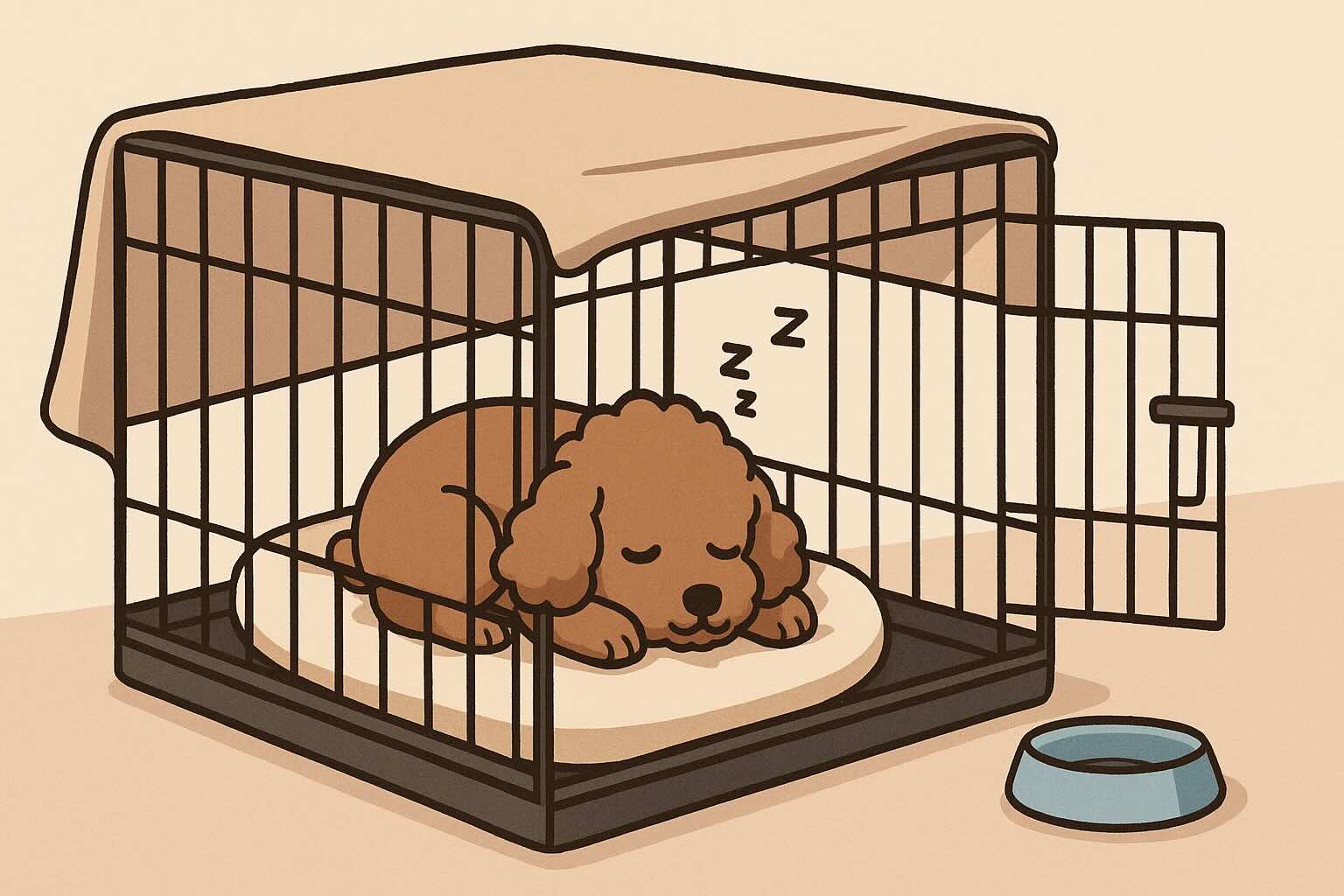 犬がぐっすり眠れるケージ環境の作り方