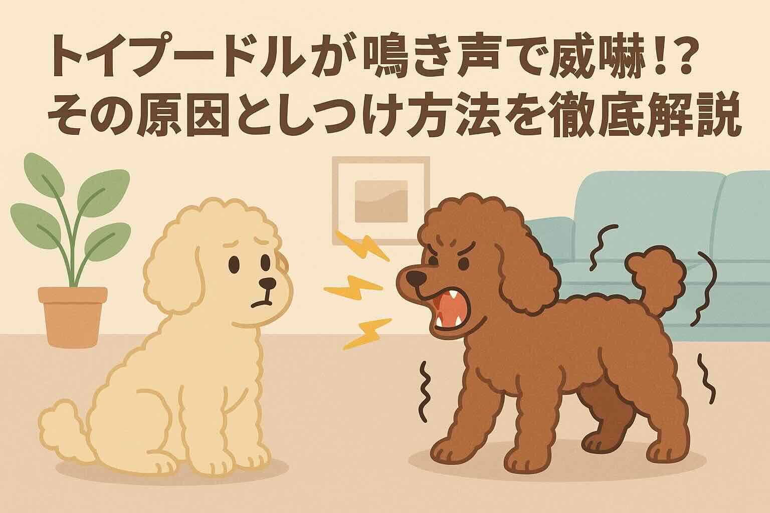 トイプードルが鳴き声で威嚇