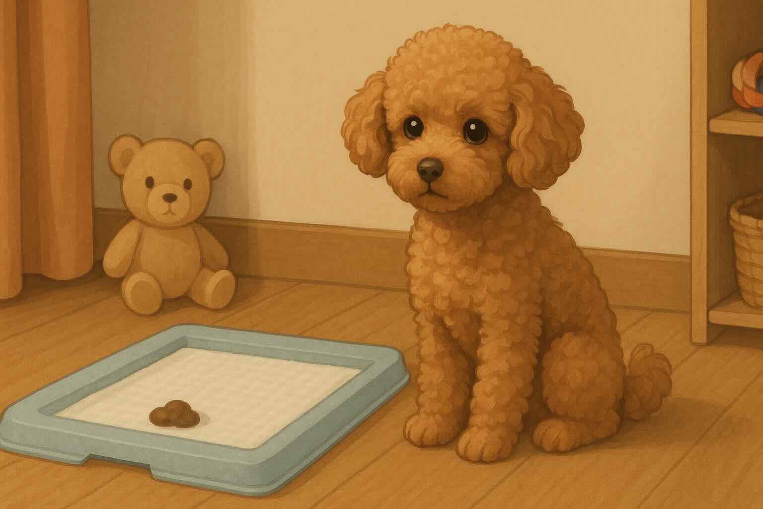 うんちをしたトイプードル