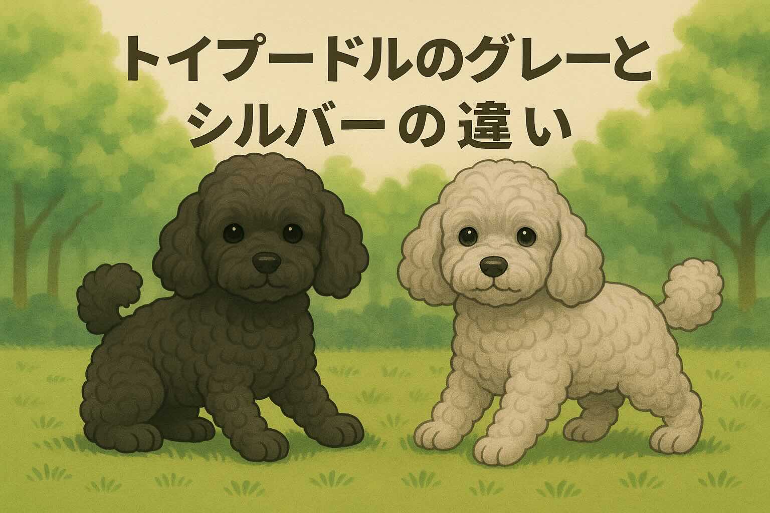 グレーとシルバーのトイプードル